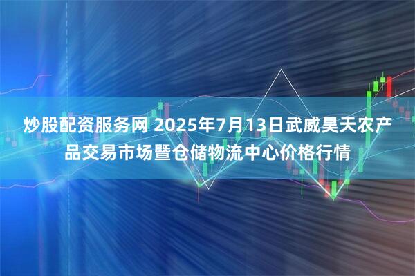 炒股配资服务网 2025年7月13日武威昊天农产品交易市场暨仓储物流中心价格行情